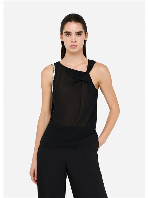 Top in cotone e georgette LIU JO | CF5140J0088/22222